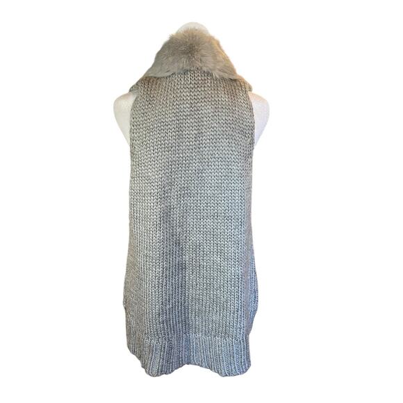 Fenn Wright Sz M Knit Alpaca Sweater Cardigan Jacket Wool real fur Manson grey - Picture 3 of 4